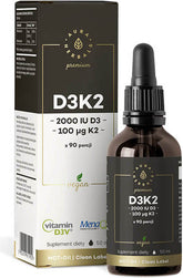 Vitamin D3 D - 3 2000iu + K - 2 K2MK7 100 mcg Cecair 50 ml AURA HERBALS PREMIUM